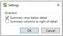 settings dialog