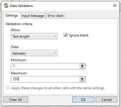 text_ length dialog