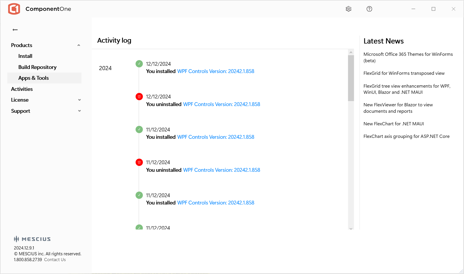 Activity Log