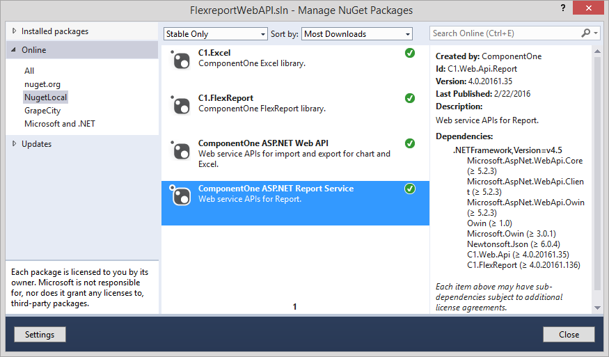 NuGet Package Manager