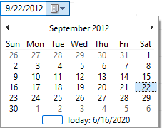 Built-in date editor
