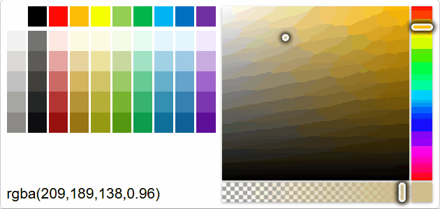 Key Actions on ColorPicker