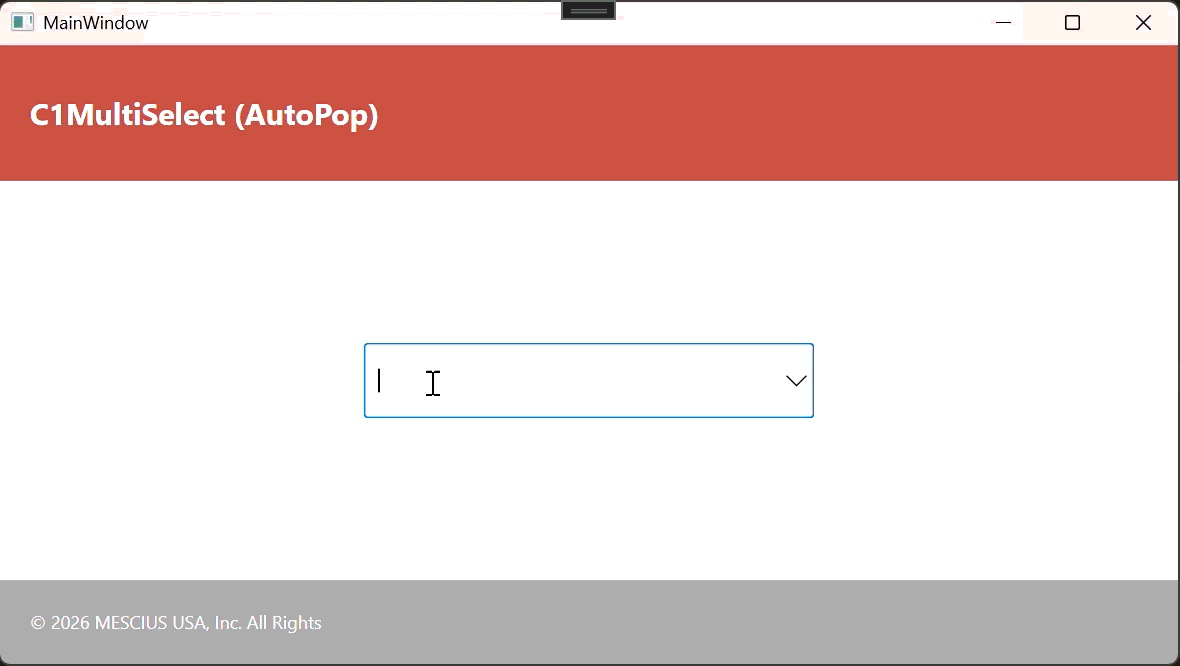 WPF C1MultiSelect - Selecting multiple items from the AutoSuggest popup using SelectMultiple mode.