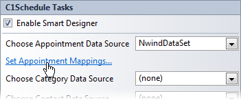 C1WinForms Scheduler data mappings option