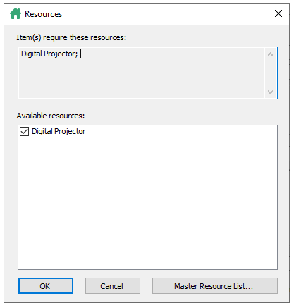 C1WinForms Scheduler resources dialog box - adding categories demo