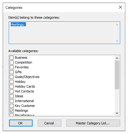 C1WinForms Scheduler categories dialog box - adding appointment demo