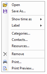 C1WinForms Scheduler save as ContextMenu