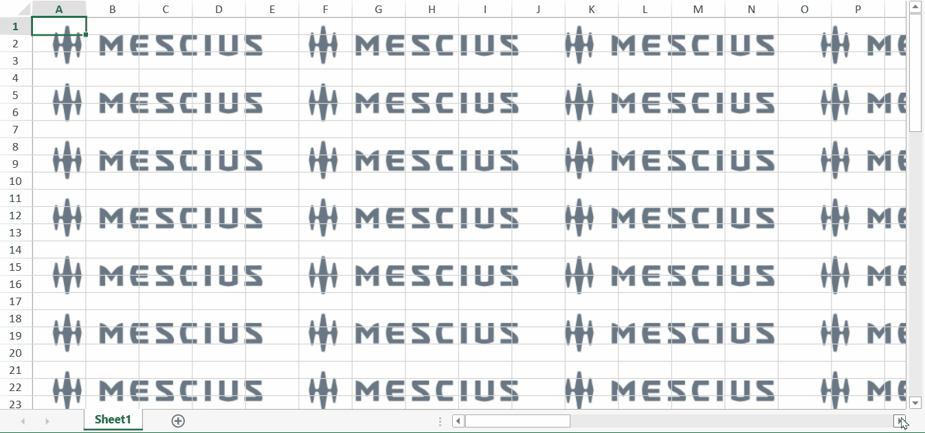 SpreadJS worksheet scrolling without freeze panes showing how a background image remains rendered within the worksheet area.