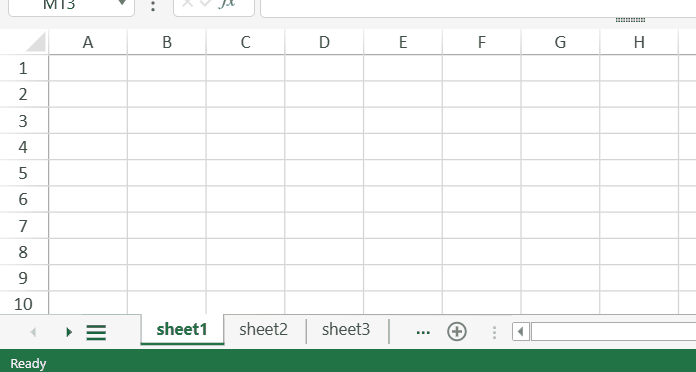 SpreadJS tab strip All Sheets hamburger button opening a worksheet list for faster navigation when tabs overflow.