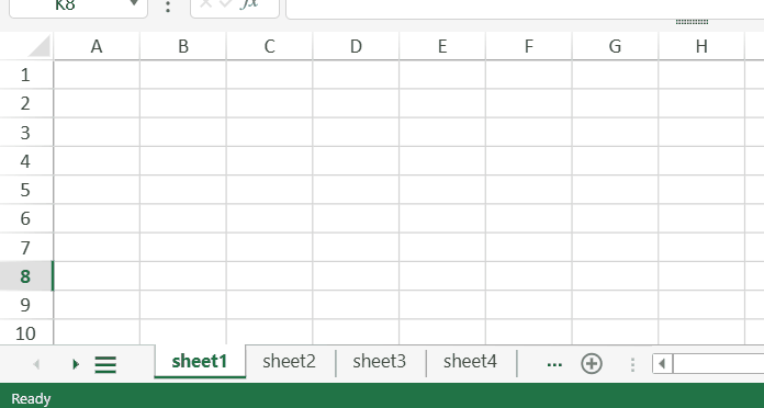 SpreadJS All Sheets dialog showing the active worksheet matched and selected when the search input is empty.
