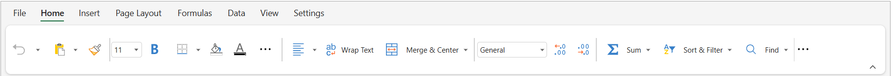 SpreadJS Designer Toolbar Ribbon Mode displays a customized ribbon height of 80 through the ribbonHeight configuration property.