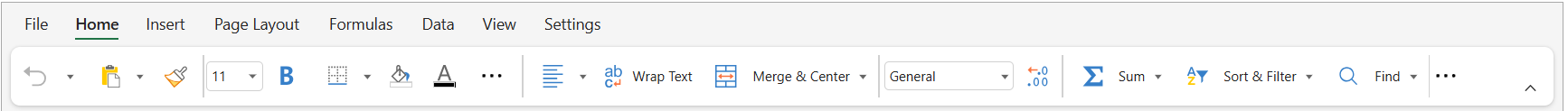 SpreadJS Designer displays the compact Toolbar Ribbon Mode, providing a mobile-friendly spreadsheet editing UI with essential commands.