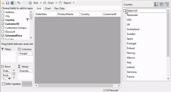 C1WinForms FlexPivotSlicer Usage Demo