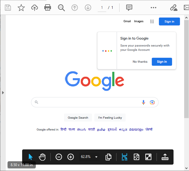 HTML webpage to PDF document