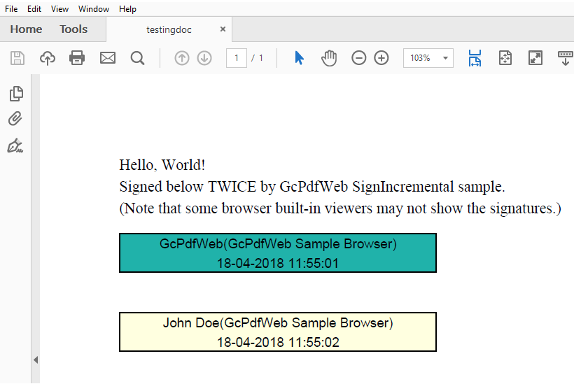Incrementally updated PDF