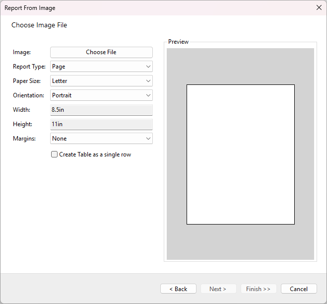 Report From Image - Configuration Dialog