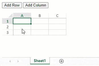Add rows and columns in SpreadJS