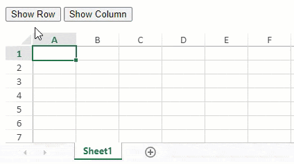 Display specific row or column in SpreadJS