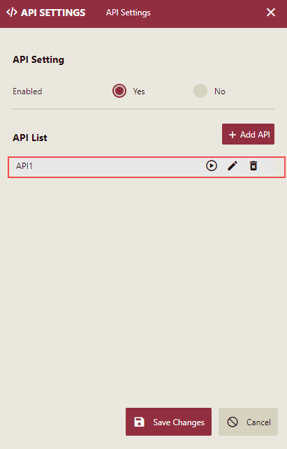 API added