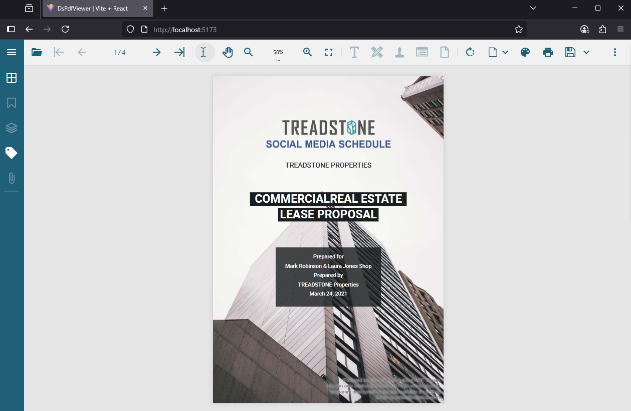 React App | Loading a PDF into a JS Viewer/Editor Control | Developer Solution