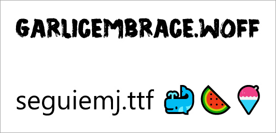 Characters and text rendered with different fonts on an image