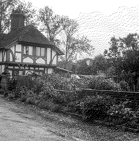 Image of the house after applying Dithering effect