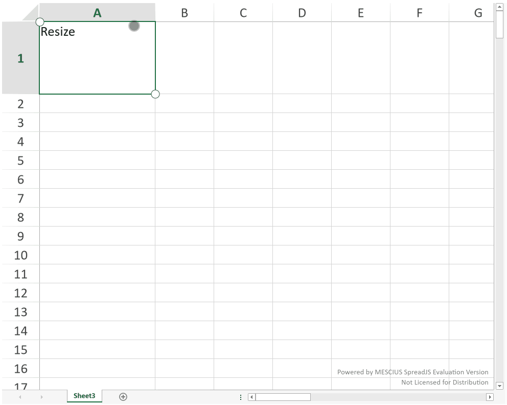 SpreadJS touch workflow demonstrates double-tapping a resize handle to automatically fit a row or column to its content.