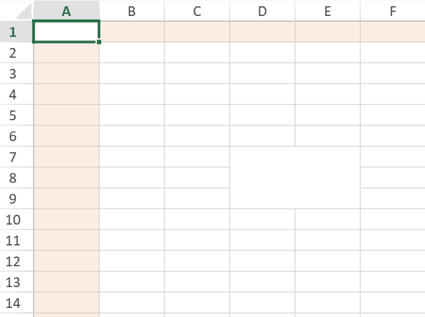 SpreadJS Focus Cell highlighting the active cell row and column with semi-transparent bands while navigating a worksheet. 