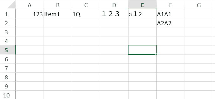 SpreadJS worksheet showing string series drag fill with full-width and mixed-width numeric digits recognized as numeric tokens in the filled cell range.