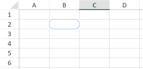 SpreadJS worksheet cell rendering an eight-pixel rounded border after a Style object with the borderRadius property is applied.