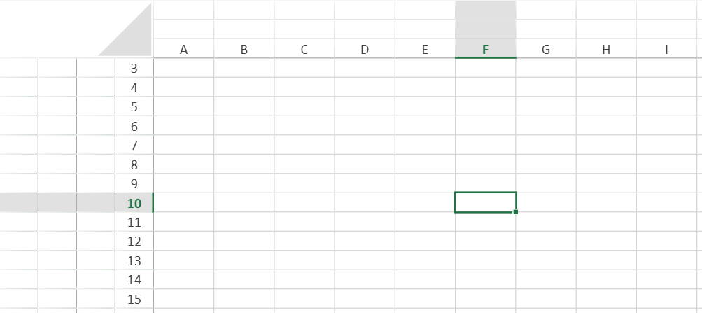 SpreadJS header layout containing three column header rows and four row header columns created with the setRowCount and setColumnCount methods.
