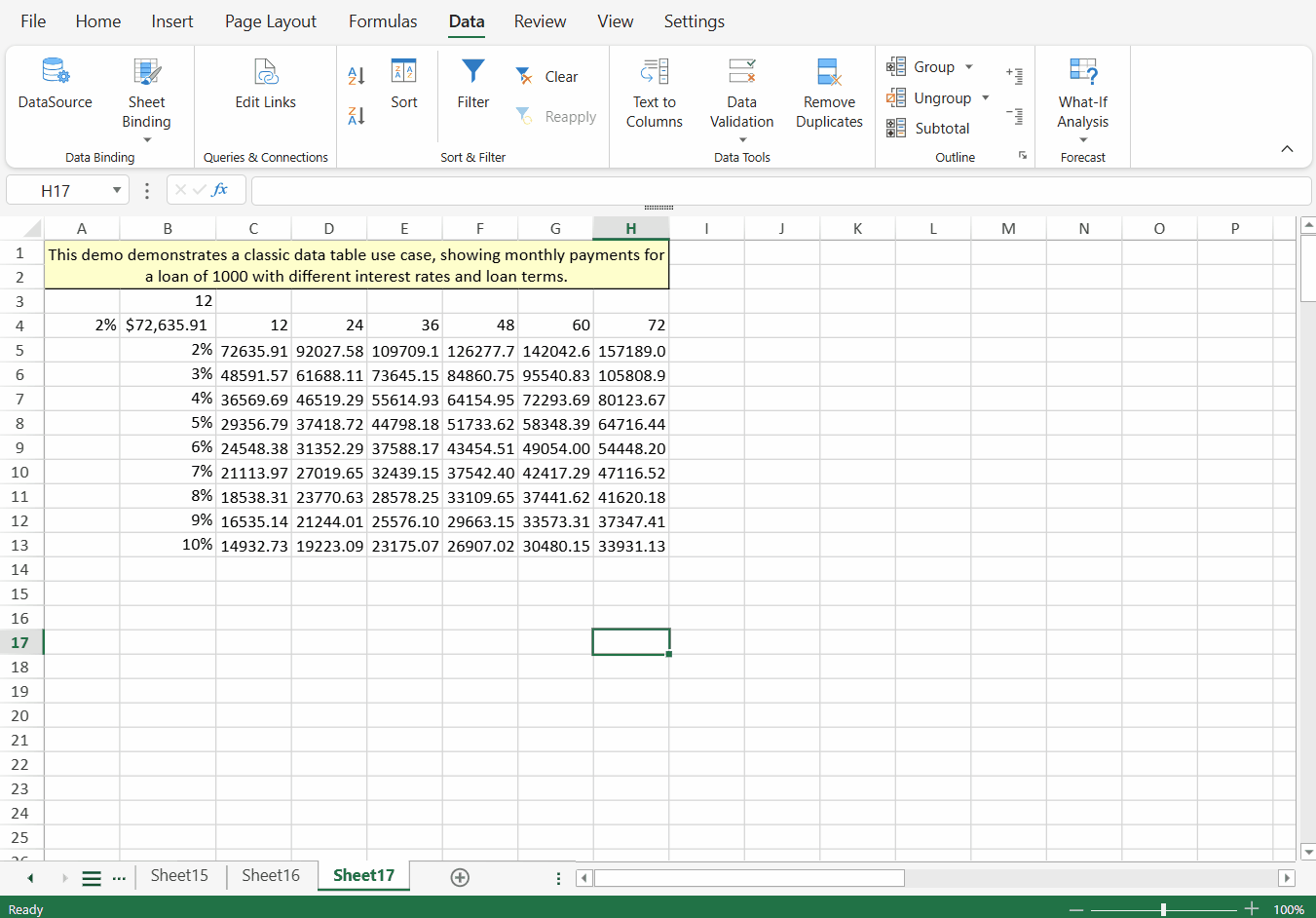 SpreadJS Designer demonstrates Partial Calculation mode preventing automatic SJS.TABLE updates until the user manually invokes the Calculate command.