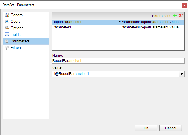 DataSet Parameters Dialog