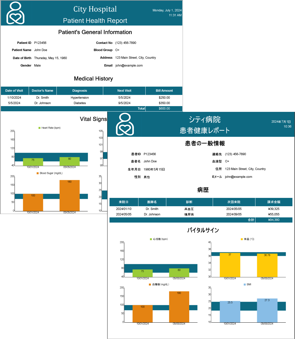 Multi-lingual Report