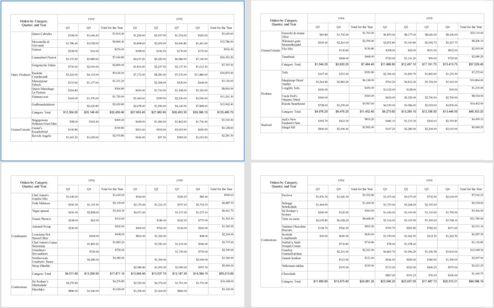 Z order page layout