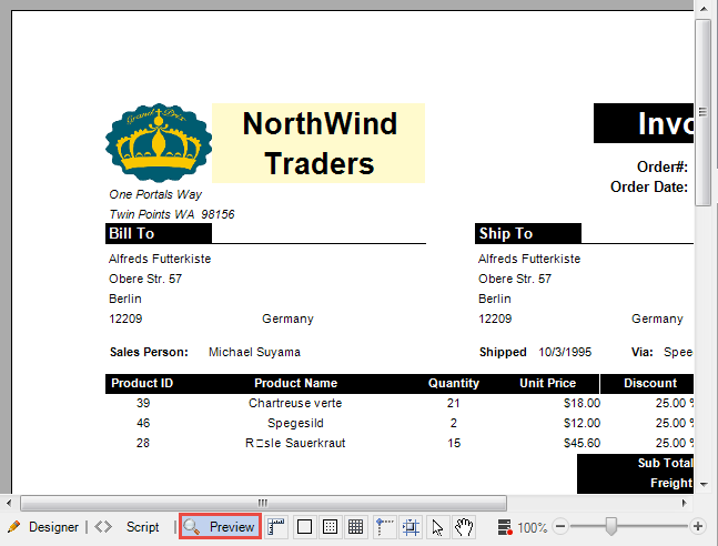 Preview tab