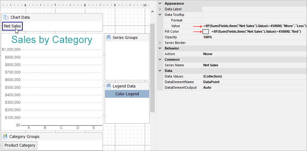 Set Expressions in ActiveReports Chart