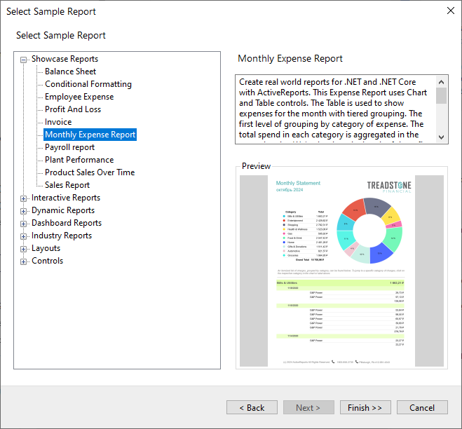 Select Sample Report