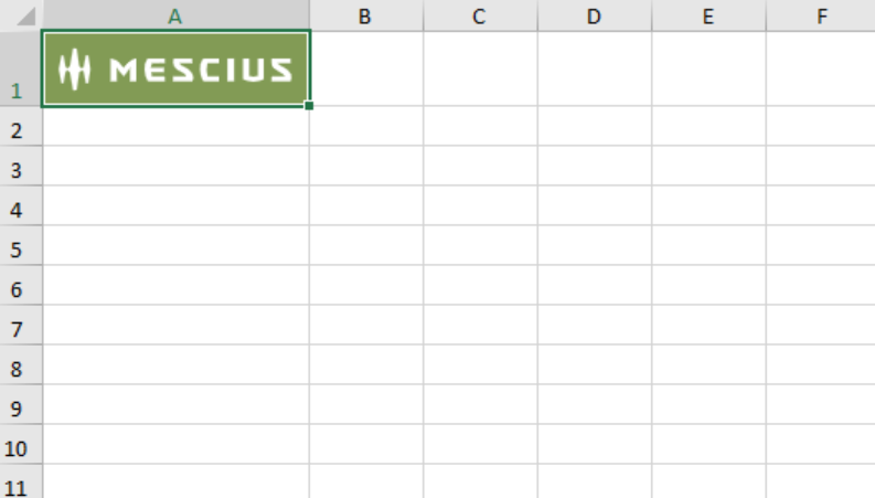 Spread WinForms displays a MESCIUS logo through ImageCellType in cell A1 at 100 percent worksheet zoom.