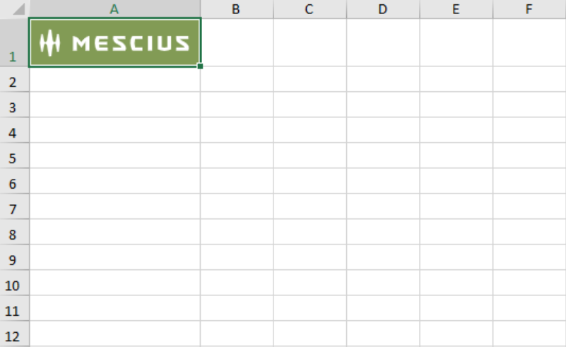 Spread WinForms shows the ImageCellType MESCIUS logo aligned inside cell A1 in the worksheet at 100 percent zoom.
