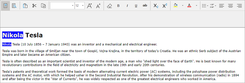 C1WinForms RichTextEditor paragraph decorate text demo