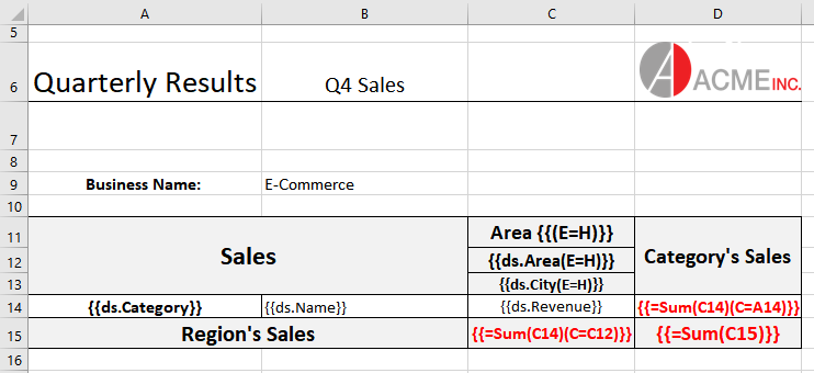 Sales template