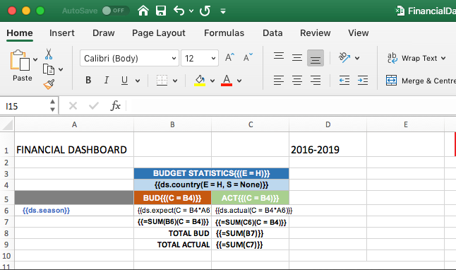 Financial Dashboard template