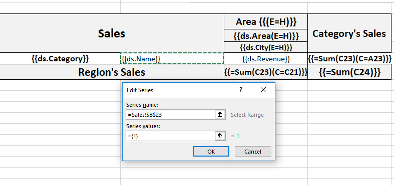 Edit Series dialog