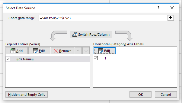 Series Values dialog