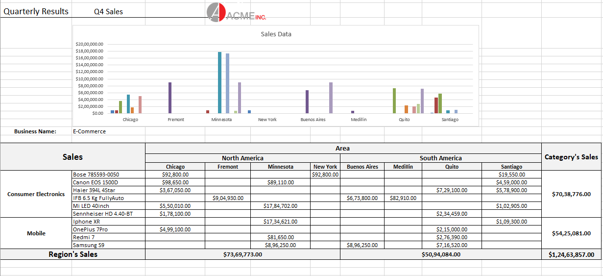 Excel report