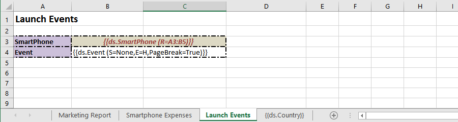 Range, sort, and page break properties