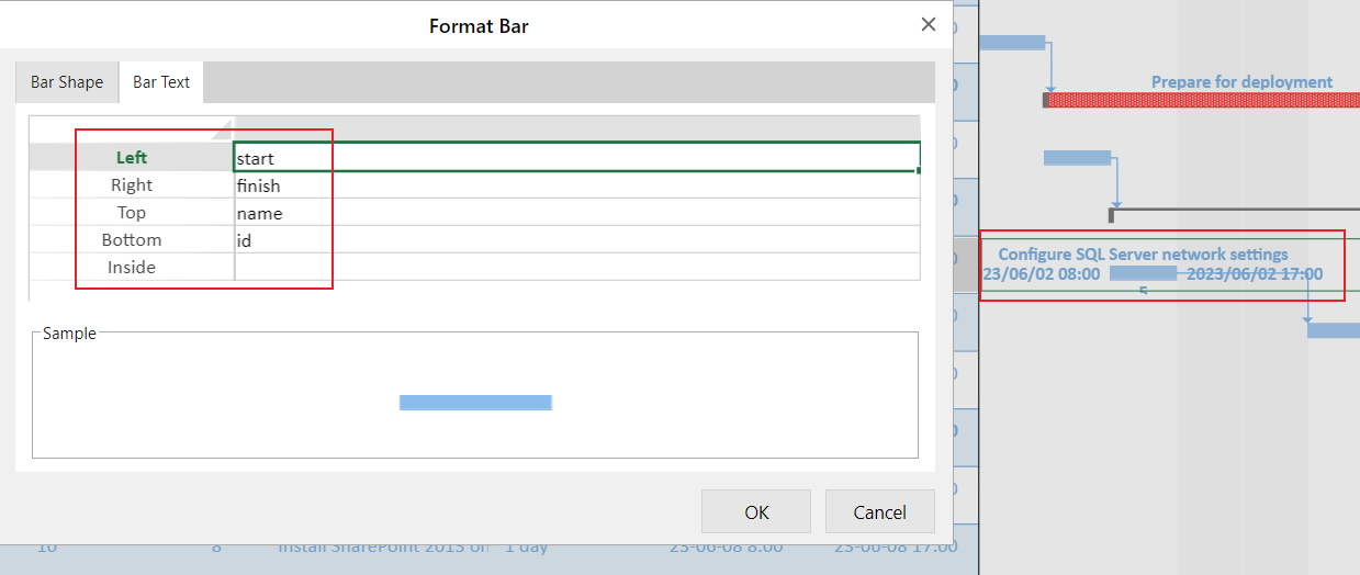 GS-format bar text sample