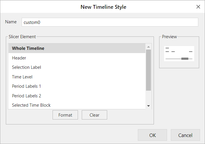 New Timeline Style Dialog