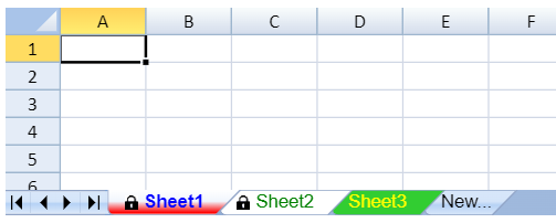 SpreadJS sheet tabs showing customized state styles with different background colors, foreground colors, and icons for developers.